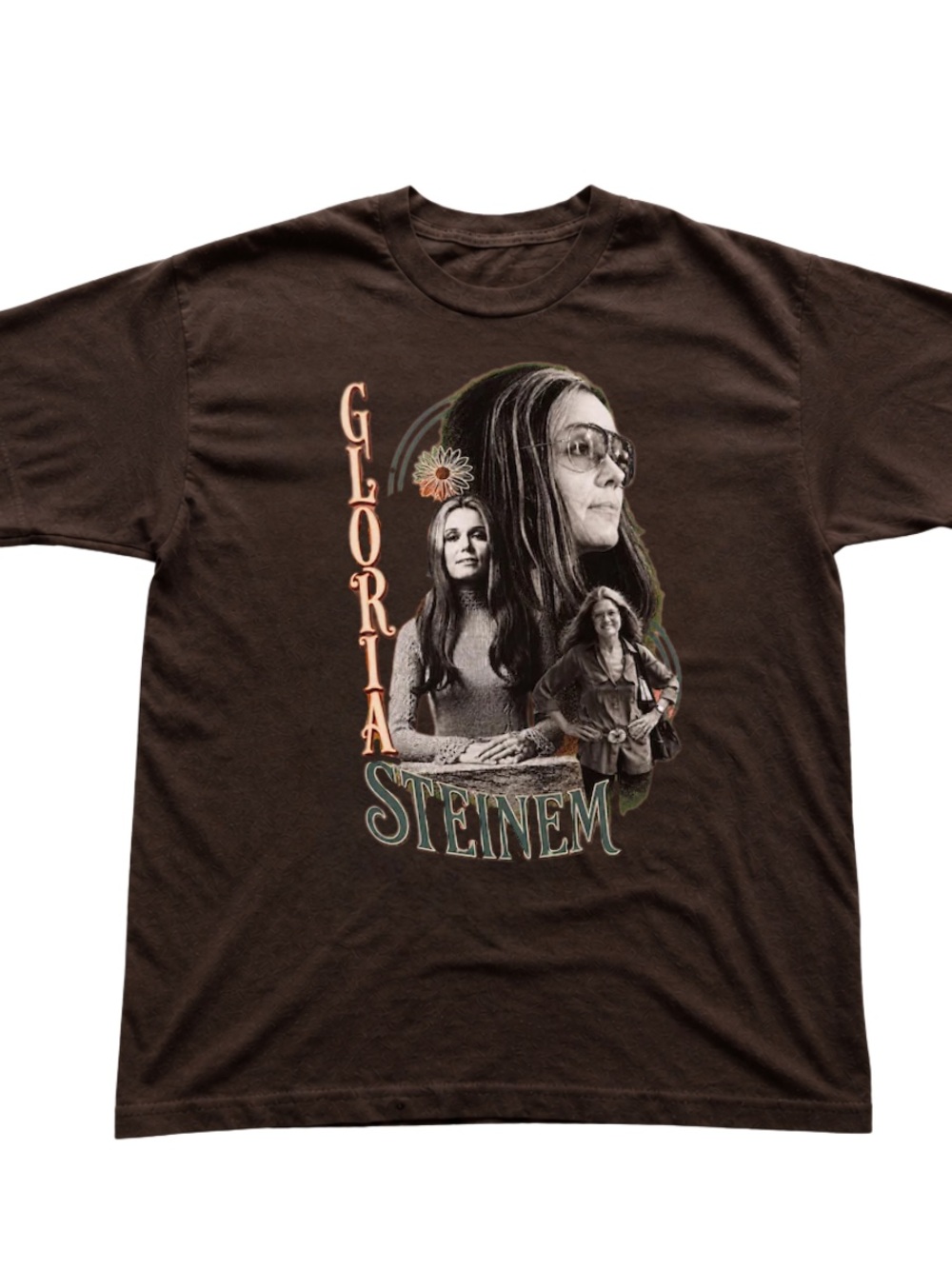 Dark Chocolate Gloria Steinem Vintage Portrait Graphic Tee